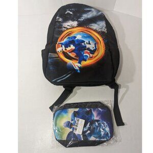 NEW - Sonic the Hedgehog School Backpack with Sonic Pencil Pen Bag